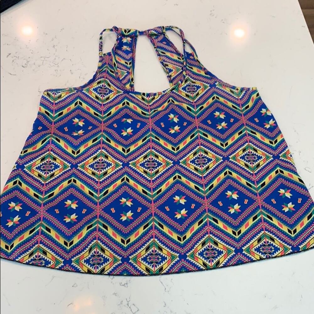 Aztec Blue Print Tank Sz M